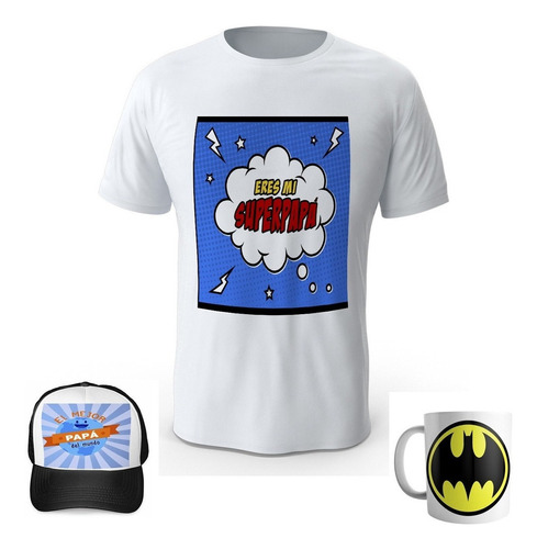 Combo Camiseta + Gorra + Mug Dia Del Padre Papá R25