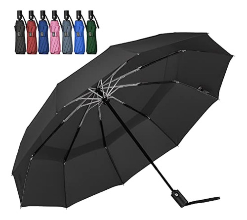 Paraguas Paraguas De Viaje, Paraguas Plegable Compacto Con D