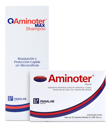 Aminoter Max Shampoo 300ml + Cápsulas Caida De Cabello 30cap