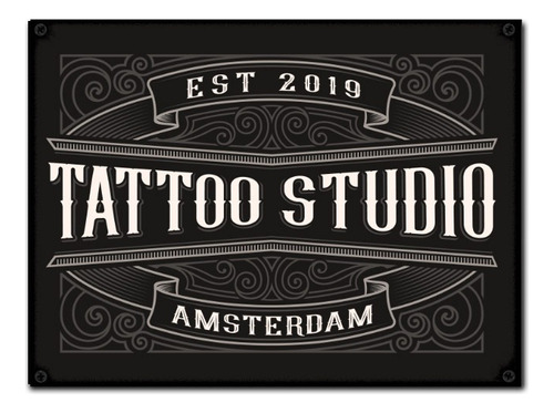 #890 - Cuadro Vintage - Tattoo Studio Tatuajes No Chapa