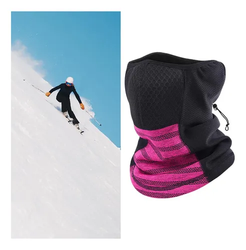 Invierno Cuello Polaina Media Mascarilla Bufanda Cuello Rojo