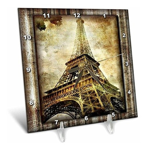 3drose Dc*****torre Eiffel-reloj De Escritorio, 6 Por 6 PuLG