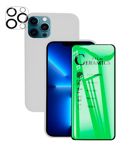 Silicone + Ceramico + Vidrio Camara Para iPhone 12 Pro Max