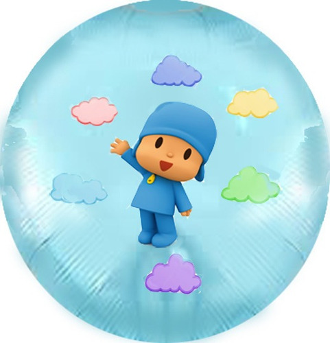Pack De 4 Globos Metalizados Pocoyo 18 Pulgadas Y Embalaje