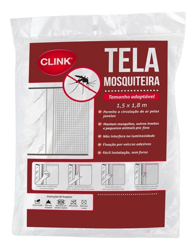 Tela Mosquiteiro De Poliester P/ Janela Com Velcro 150x180cm