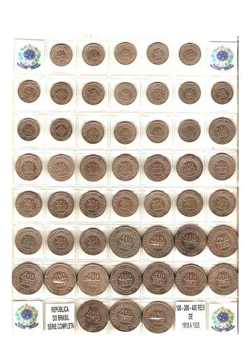 Série De Moedas De 100 -200 - 400 Réis De 1918 A 1935 -s229