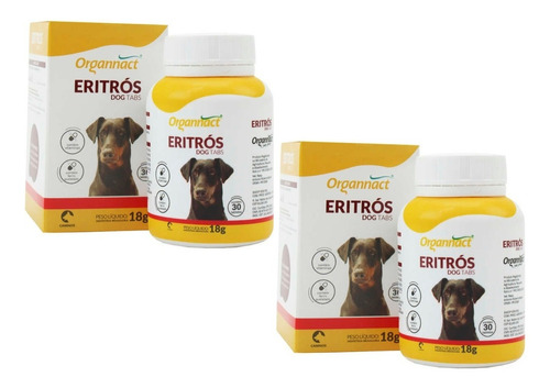 2 Eritros Dog Tabs 18g 30 Comp. Vitamina Ferro Organnact
