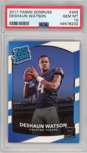 Tarjeta De Fútbol Panini Donruss Deshaun Watson 345 Rookie R