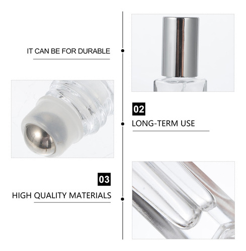 Botellas Enrollables De Perfume Vacías De Vidrio De 10 Ml, 5