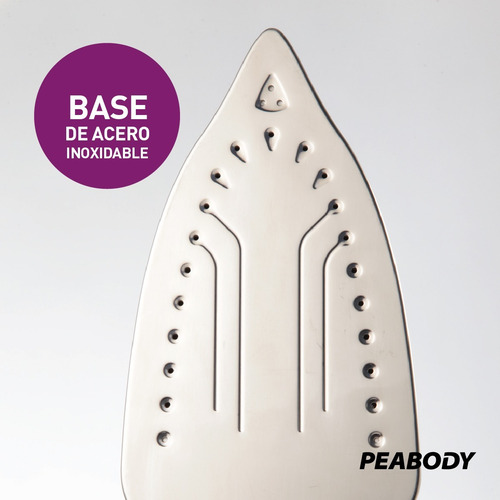 Imagen 2 de 10 de Plancha A Vapor Suela Acero Inoxidable Peabody Pe-vp31