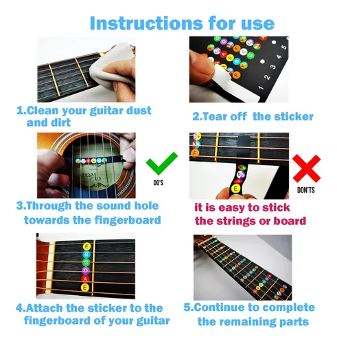 Calcomanias De Guitarra: Aprende Los Acordes Facilmente