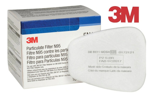 Caja De 5 Pares De 3m 5n11 Prefiltro Niosh N95 (10 Piezas)