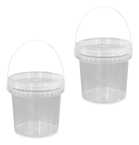 Recipiente De Plástico Transparente Con Tapa, Cubo De Helado