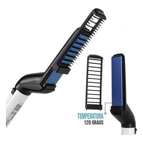 Kit 2 Pente Escova Elétrica Alisador Barba Cabelo Masculino