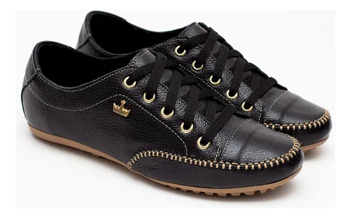 Sapato T nis Mocassim Feminino Couro Legitimo Conforto