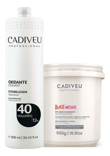 Cadiveu Buriti Mechas Pó Descolorante 500gr + Emulsão 40v