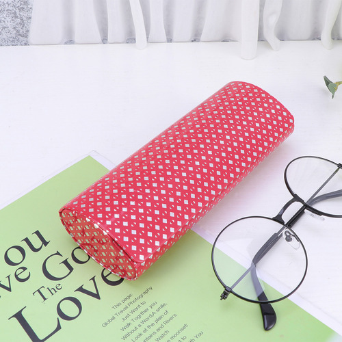 Funda Para Gafas Con Diseño De Rombos Rojos Y Azules, 2 Unid