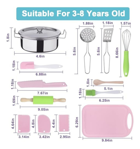 Set De Cocina Real Para Niños De 42 Piezas, Juego De Cuchill