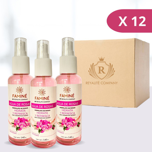 Agua De Rosas - Caja 12 Unidades De 140 Ml 