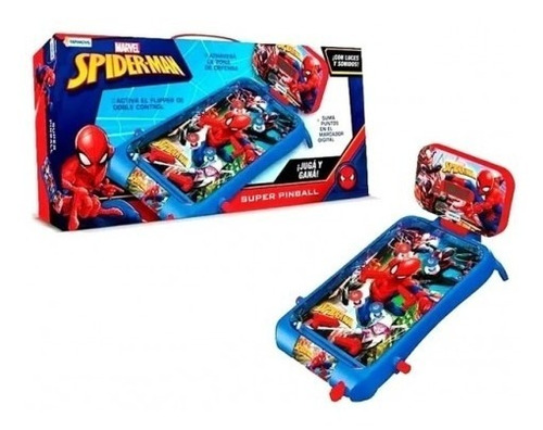 Pinball Marvel Spiderman Con Luz + Sonido - Del Tomate