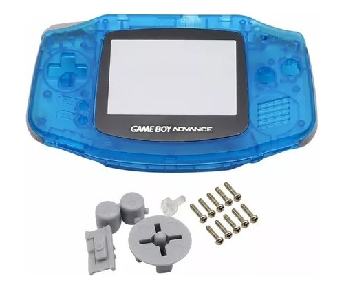 Carcasa Clear Blue De Gba Gameboy Advance Retro 