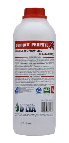 Alcohol Isopropilico Delta Compitt Prophyl Fraccionado 120cc