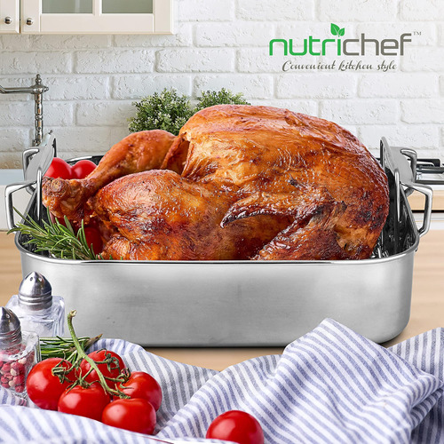 Nutrichef Asado Con Rejilla Pulida, Molde Para Asar Al Horno