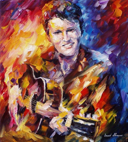 Poster Foto Leonid Afremov 60x65cm Obra Elvis Presley