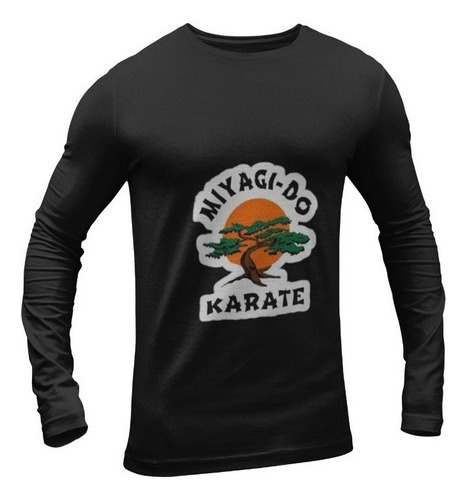 Polera Manga Larga Miyagi-do Cobra Kai Karate Estampado Inv