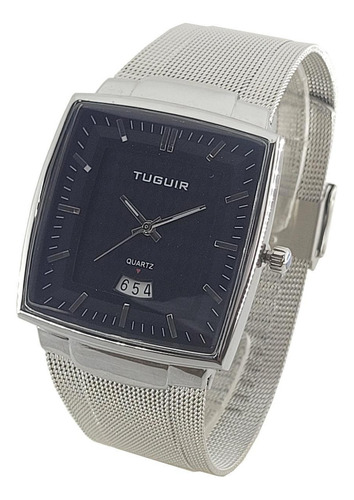 Relógio Masculino Tuguir Analógico Tg30334 Prata E Preto