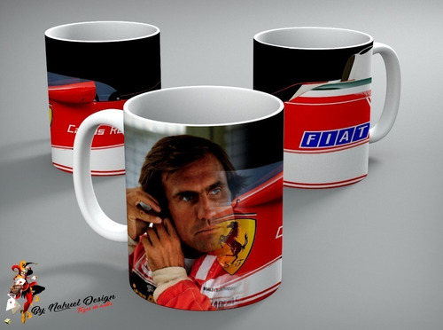 Taza - Tazón De Ceramica Ferrari Carlos Lole Reutemann 01
