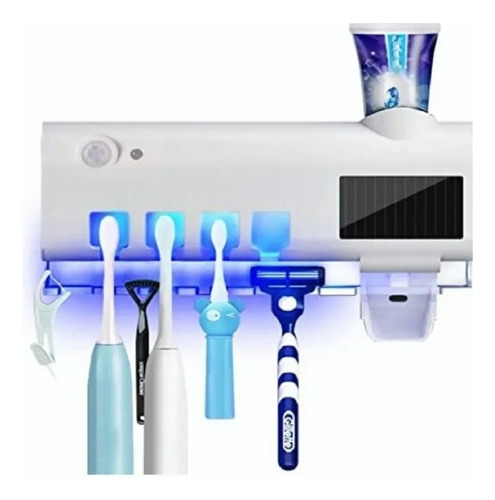 Porta Cepillo Dental C/esterilizador Uv Dispensador De Past