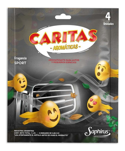 Auto Caritas Aromatizador Saphirus  Pack X 2 Unidades