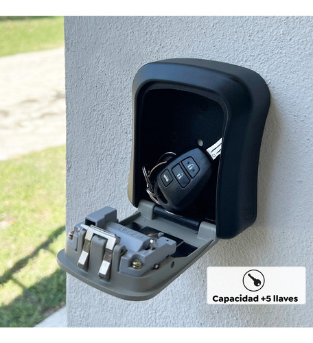 Caja Candado Para Llaves Resistente Golpes Y Agua Color Gris con Negro