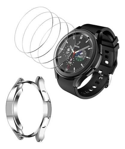 4 Láminas Vidrio + Carcasa Para Samsung Galaxy Watch 42mm