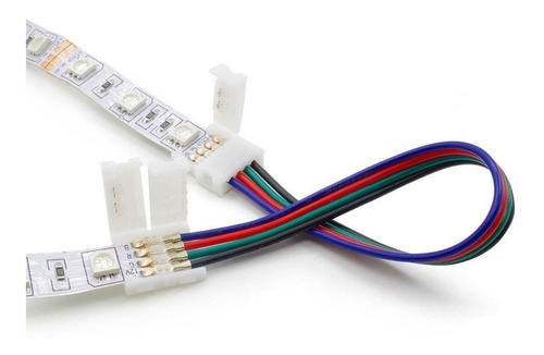 Pack X 10 Conector Tira De Led Rgb - 2 Prensa 15cm - Hebilla