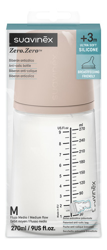 Biberones Anticolico 270ml/9oz Lactancia Zero 2pzs Suavinex Color Nude Set Biberones Zero Zero