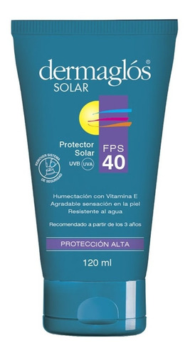 Dermaglós Solar Fps 40 Protección Alta X120ml - Protector