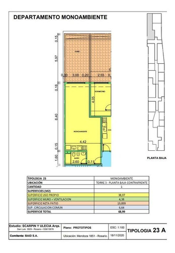Imagen 11 de 12 de Monoambiente Al Frente Interno C/balcón - Mendoza 1851