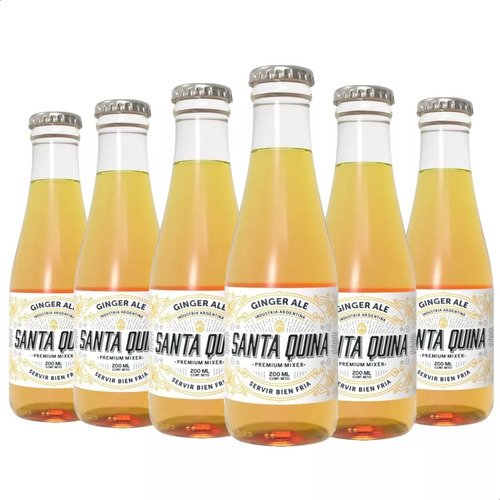 Santa Quina Ginger Ale Agua Tonica X6 Unidades - 01mercado
