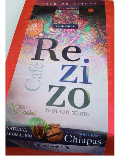Rezizo Café Orgánico Gourmet Molido - Chiapas Pack 9 X 250g