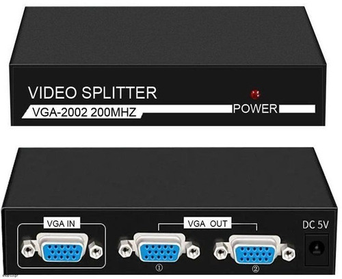 Splitter Vga Repartidor Activo 1x2 200mhz 1920x1440