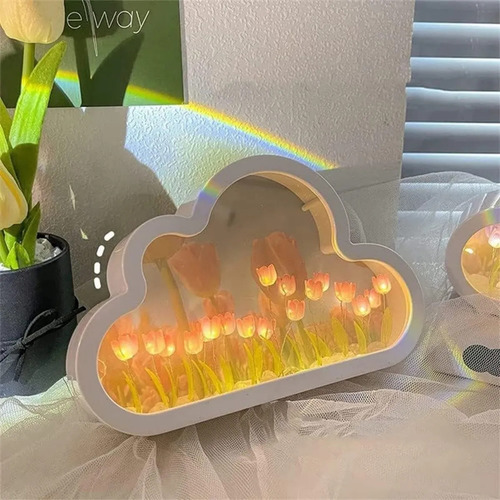 Espejo Con Luz Nocturna Tulip, Lámpara Cloud Mirror