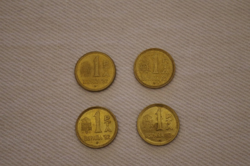 Colección De 4 Monedas De España De 1 Peseta