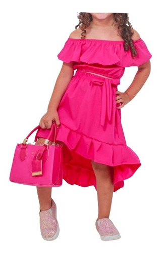 Imagem 2 de 3 de Conjunto Menina Cropped Blusa Saia Mullet Infantil Mini Diva