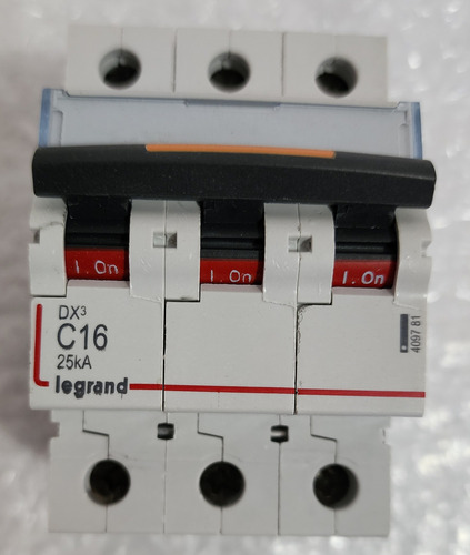 Interruptor Automatico 3p 16a Curv C 25ka Ref 409781 Legrand