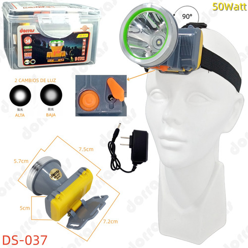 Lámpara Multifuncional Recargable Para Cabeza De 50 Watt