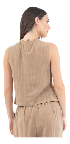 Chaleco De Dama Elegante Quarry Con Botones Y Bolsas