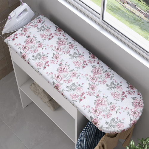 Tábua de passar roupa com prateleira Maciel Moveis cor branco