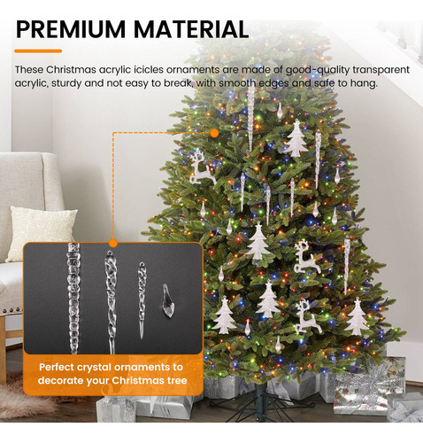 Nova Adornos Colgantes De Acrílico Transparente For Navidad
